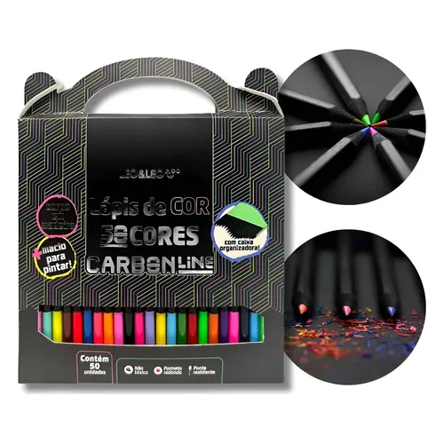 Lápis de Cor Leonora Carbon 50 Cores