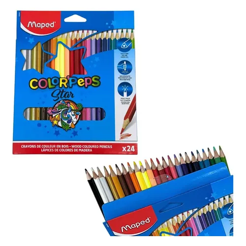 Lápis de Cor Maped Color'Peps Star 24 Cores Triangular
