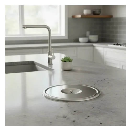 Lixeira de Embutir na Pia 5 L com Tampa de Inox 304