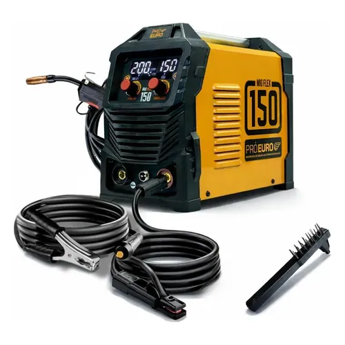 Máquina de Solda Multiprocesso Pró Euro MIG 150A Flex, MIG sem gás, eletrodo e TIG, bivolt