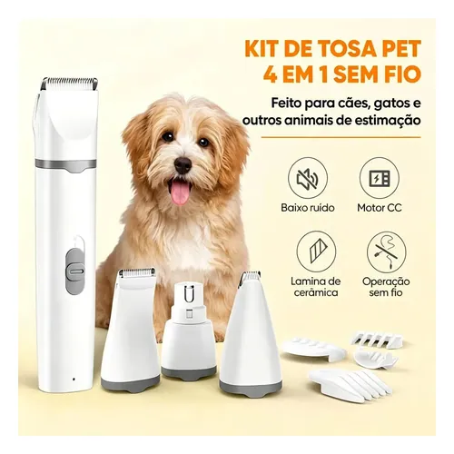 Máquina de Tosa New Pet 4 em 1 Sem Fio Z-NP4IN1