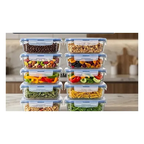 Conjunto 10 Potes de Vidro Hermético 640 ml 4 Travas Homix