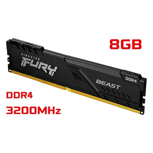 Memória RAM Kingston Fury Beast 8 GB DDR4 3200 MHz KF432C16BB/8 (desktop)