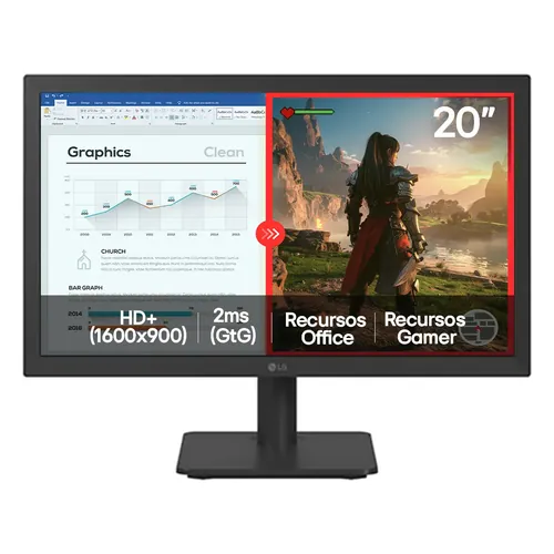 Monitor LG 20U401A de 20 polegadas HD+