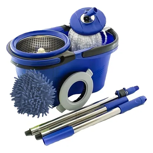 Esfregão Perfect Pro Mop 360° Balde Inox 16 L Cabo Longo