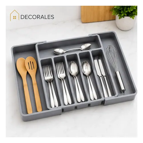 Organizador de Talheres Gaveta Expansível Decorales 8 Compartimentos