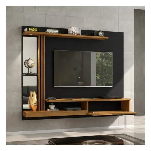Móveis Bechara Painel Para Tv Até 55 Polegadas Com Led Denver Preto 2075661