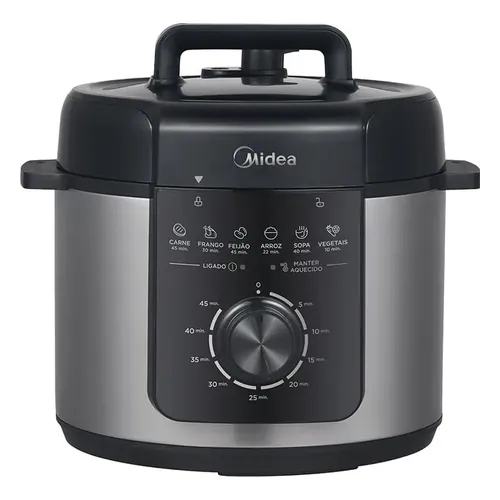 Panela de Pressão Elétrica Midea PPM42 4 L Preta e Inox