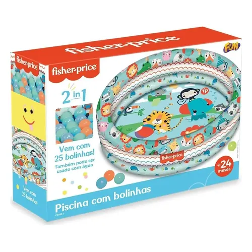 Piscina Inflável Fun Divirta-se com 25 Bolinhas (Fisher-Price no título)