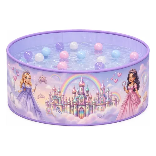 Piscina de Bolinhas Dobrável Picipula para 1 Ano com 50 Bolinhas (Princesa Candy Ice)