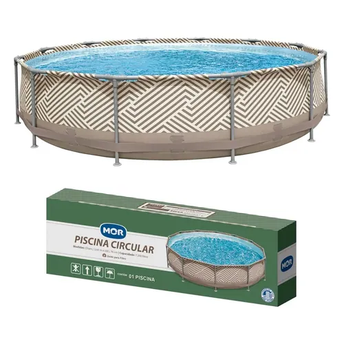 Piscina Estrutural Mor 001046 Redonda 7.200 L Cinza