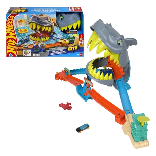 Hot Wheels Pista City Shark Chomp Beach (Praia do Tubarão) JHL96