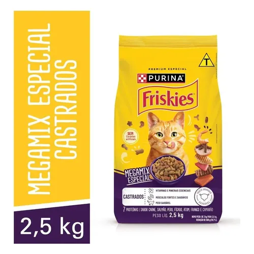 Ração Friskies Megamix Gatos Castrados 2,5 kg