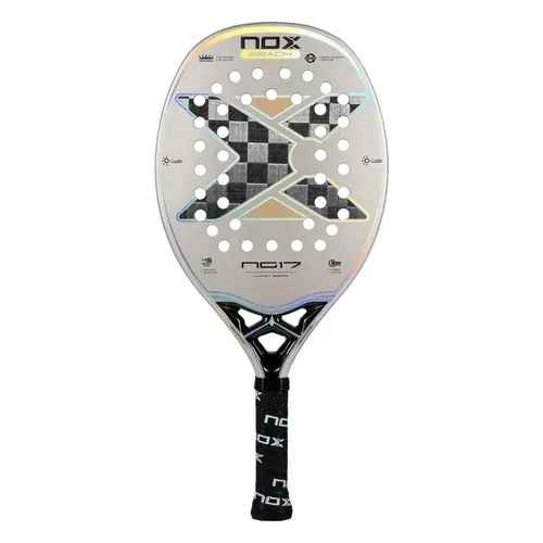 Raquete de Beach Tennis Nox NG17 Nico Gianotti Carbono 18K Cinza