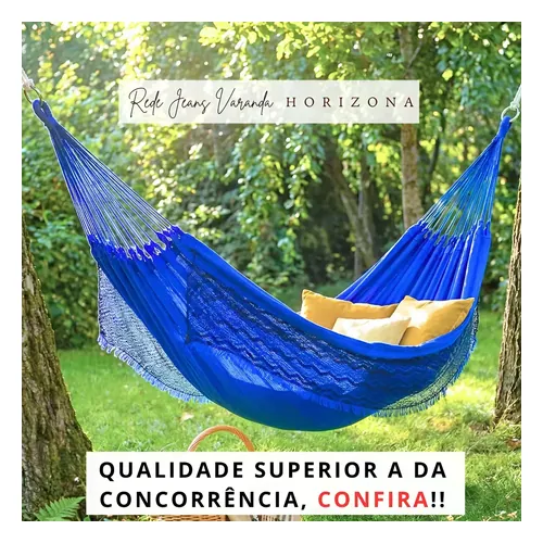 Rede de Descanso Casal Horizona Full Jeans Varanda