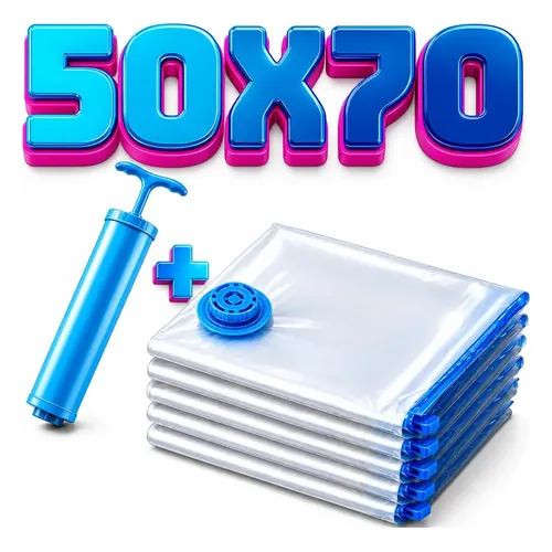 Kit 5 Sacos a Vácuo Ak Acessórios 70 x 50 cm com Bomba