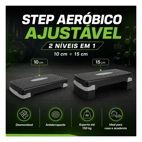 Step Aeróbico Dona Leopolda Ajustável Linha Premium