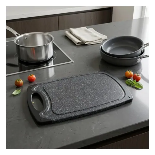 Tábua de Corte CHEF D Polipropileno Preta 30 x 20 cm