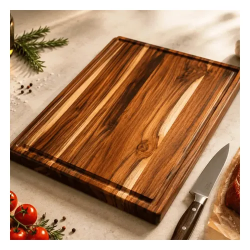 Tábua de Corte KRAVA Premium Madeira Teca 51 x 31,5 cm Dupla Face