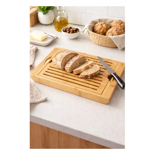 Tábua Migalheira LicyHome Bambu para Pães e Bolos 34 x 22 cm