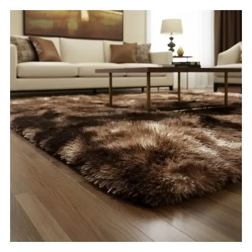 Tapete de Sala Harmoniza Shaggy Marrom 2 x 1,40 m