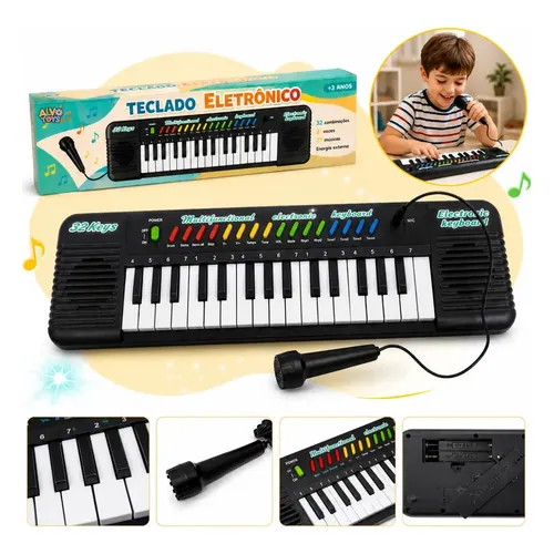 Teclado Infantil Alvo Toys 32 Teclas com Microfone