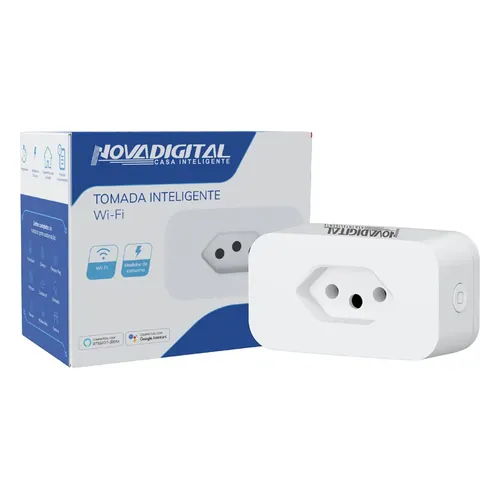 Tomada Inteligente Wi-Fi Novadigital PLUG-BR 10 A com Medidor de Consumo