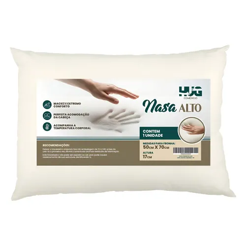 Travesseiro Hug Nasa Alto Viscoelástico 17 cm