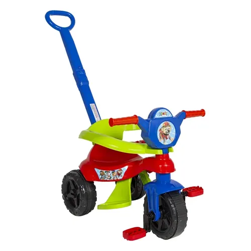 Triciclo Kendy Kemotoca Baby Dog BQM0517M com Empurrador Removível (Vermelho e Azul)