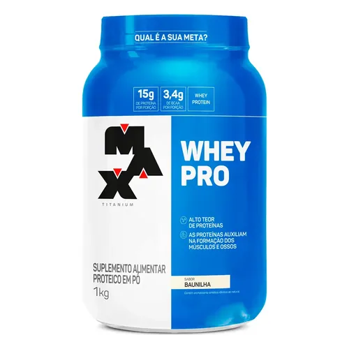 Whey Pro Max Titanium 1 kg Sabor Baunilha