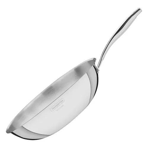 Wok Tramontina Grano Aço Inox Corpo Triplo 28 cm